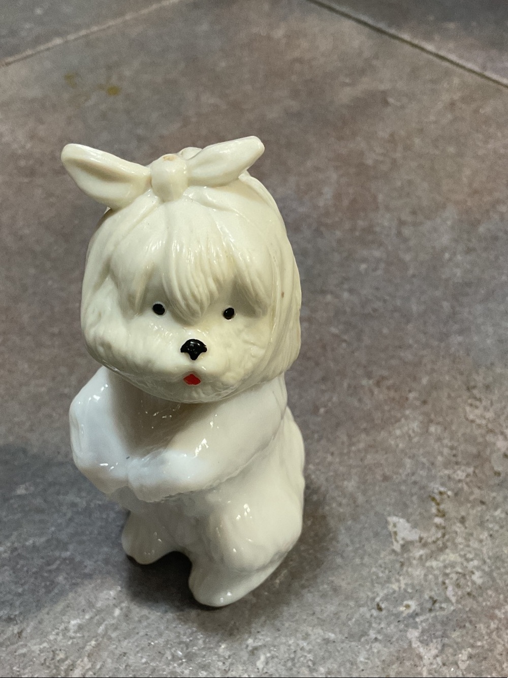 Avon Cream White Ceramic Puppy Figurine